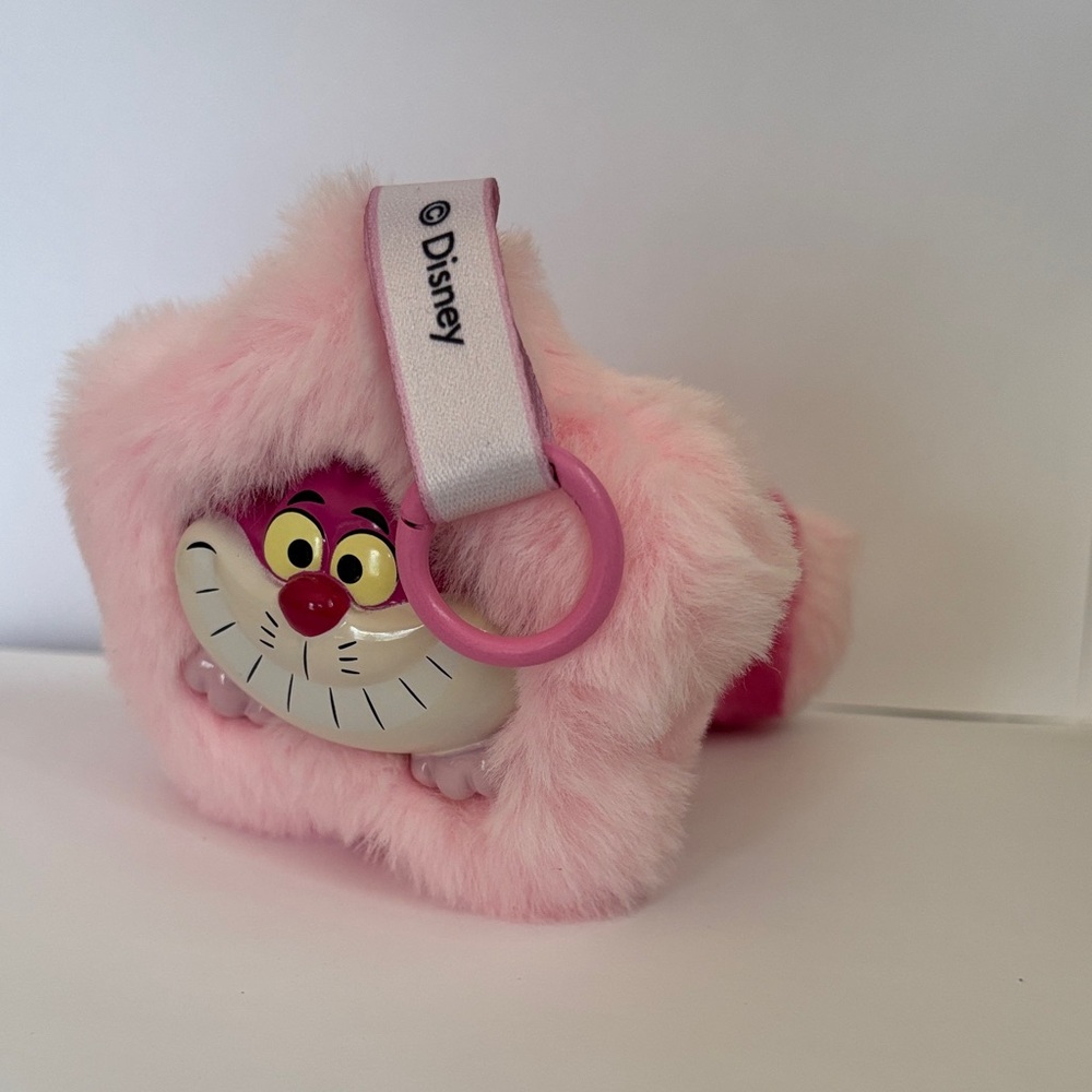 Disney Pink Cheshire Cat Furry Keychain